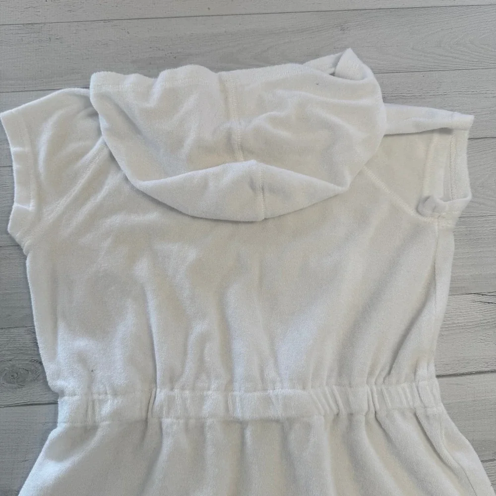 Hanna Andersson girls‎ white toweling hoodie dress 140/10